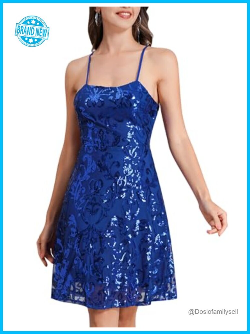 Sequin Mini Prom Dress Spaghetti Strap A-Line Party Cocktail